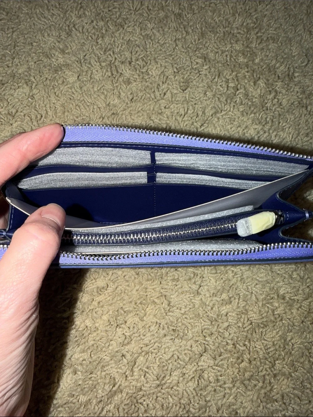 kate spade deep periwinkle zip-around wallet